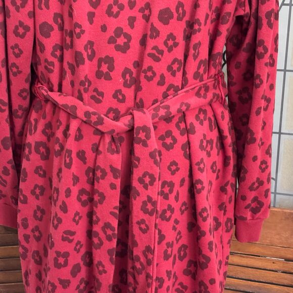 Eloquii Elements Puff Sleeve Leopard Print Sweatshirt Dress Belted Size 22/24 - Picture 9 of 15